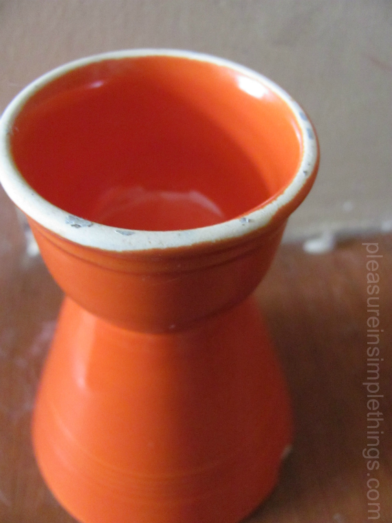 orange vintage egg cup