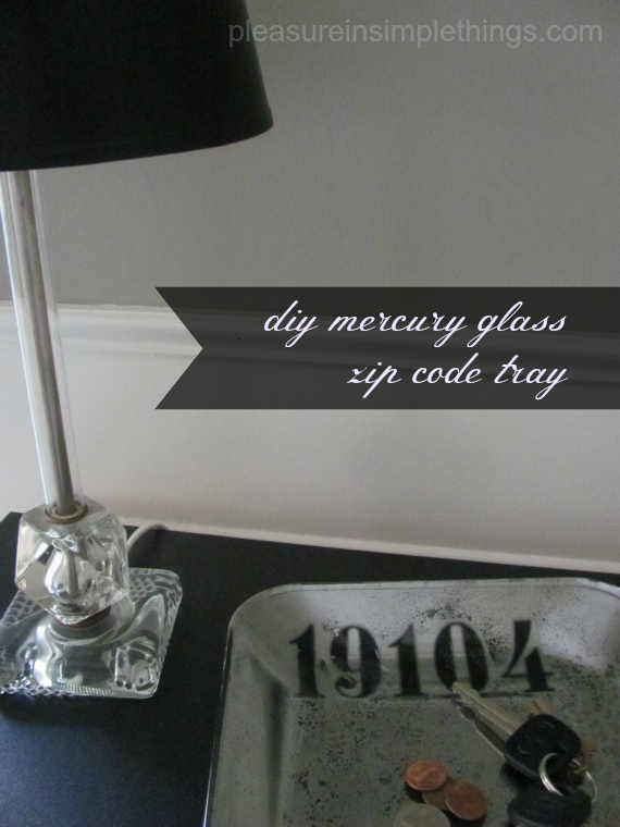 diy mercury glass zip code tray