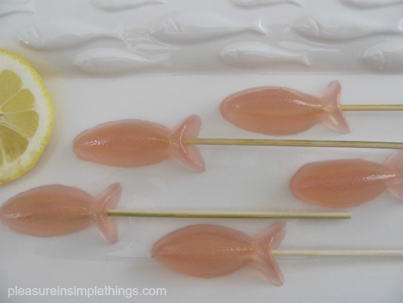fish shaped vodka pink lemonade jelly shots